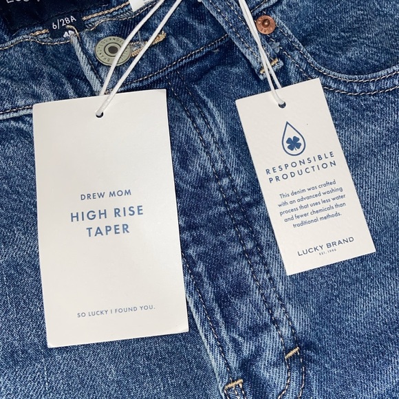 Lucky Brand High Rise Drew Mom Embroidered Butterflies - Picture 6 of 17